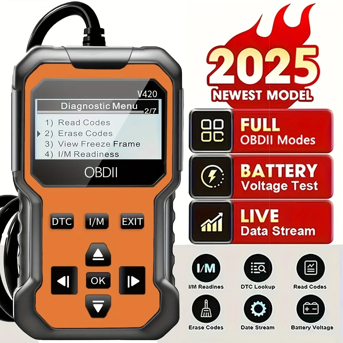 V420 OBD2 Diagnostic Scanner – Code Reader & Reset Tool