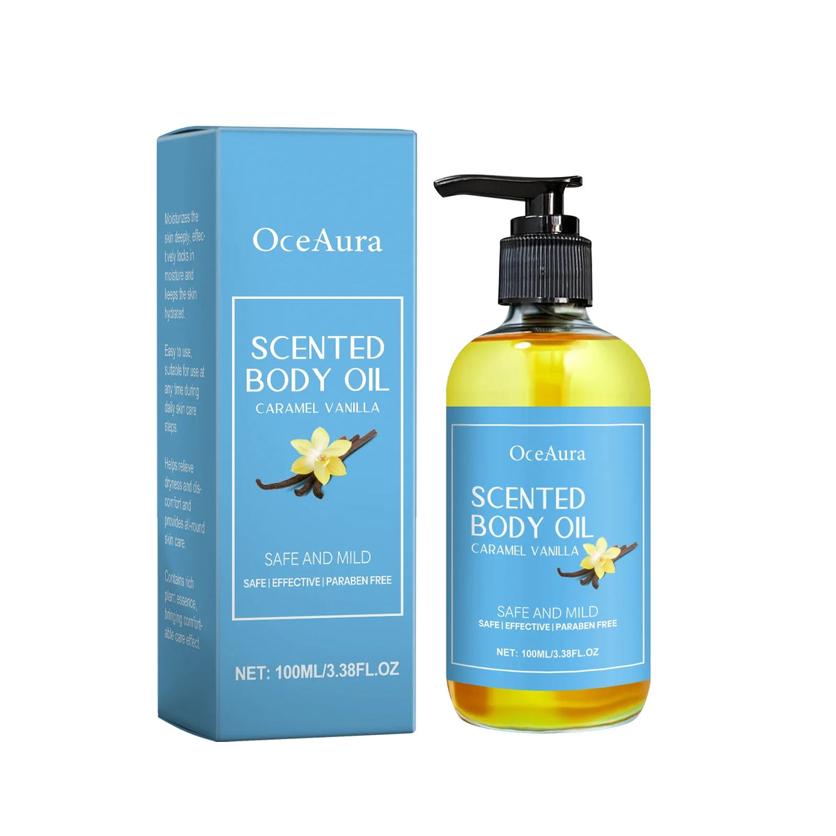 OceAura Caramel Vanilla Body Massage Oil | 100ml Moisturizing