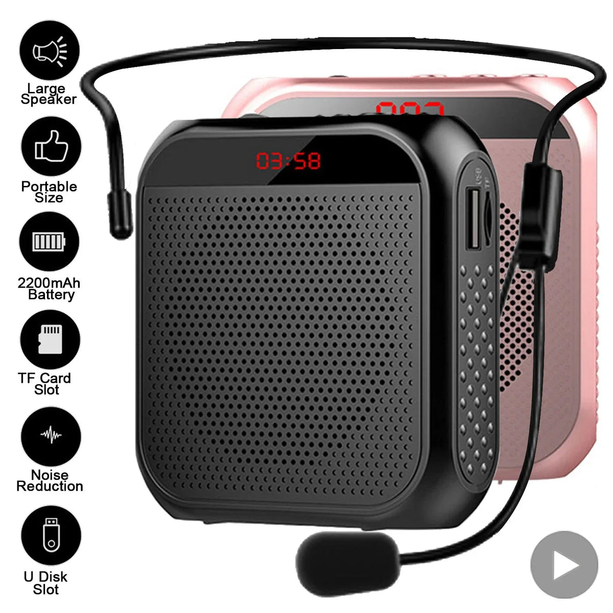 AyeBeau Wearable Voice Amplifier with Mic | 5W, 2200mAh
