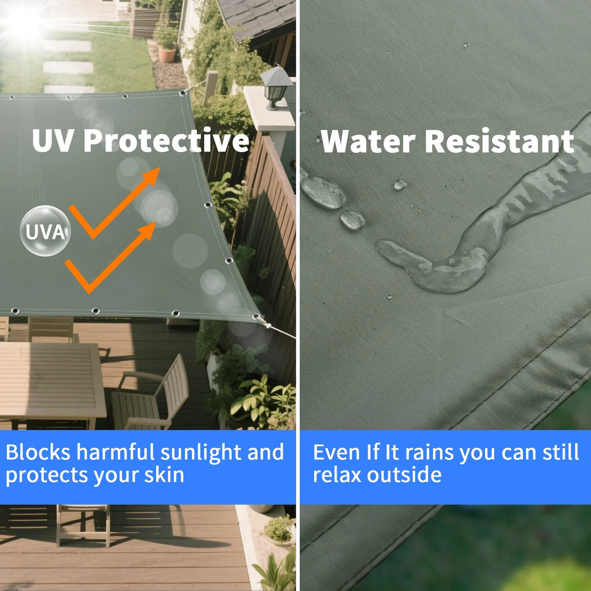 Waterproof Sun Shade Cloth with Grommets | Pergola Canopy Tarp