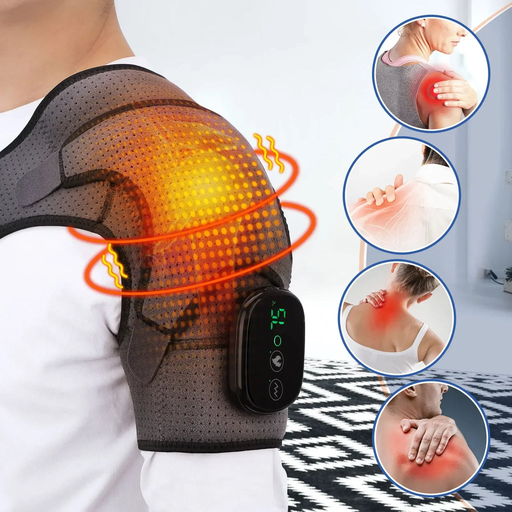 Electric Heated Shoulder Wrap – Adjustable Massaging Brace Shawl