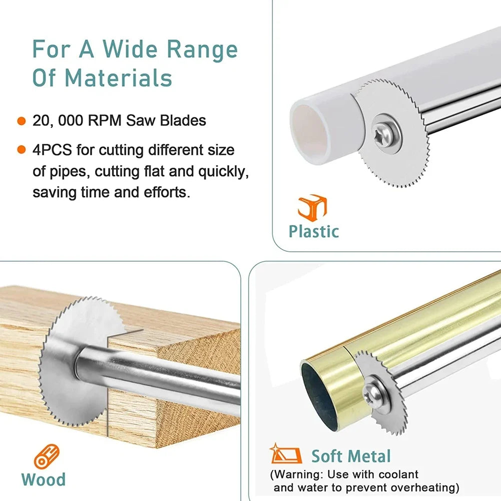 PVC Pipe Inside Cutter with 4 Saw Blades & 1/4" Hex Rod