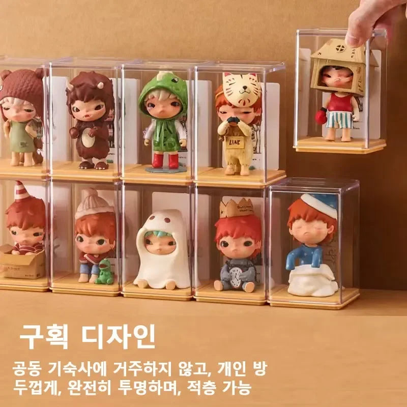 6-Pack Transparent Storage Boxes for Figures & Dolls Display