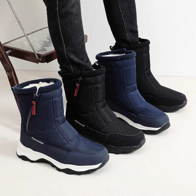 Men's Winter Snow Boots – Warm Anti-Slip Zip Ankle Boot