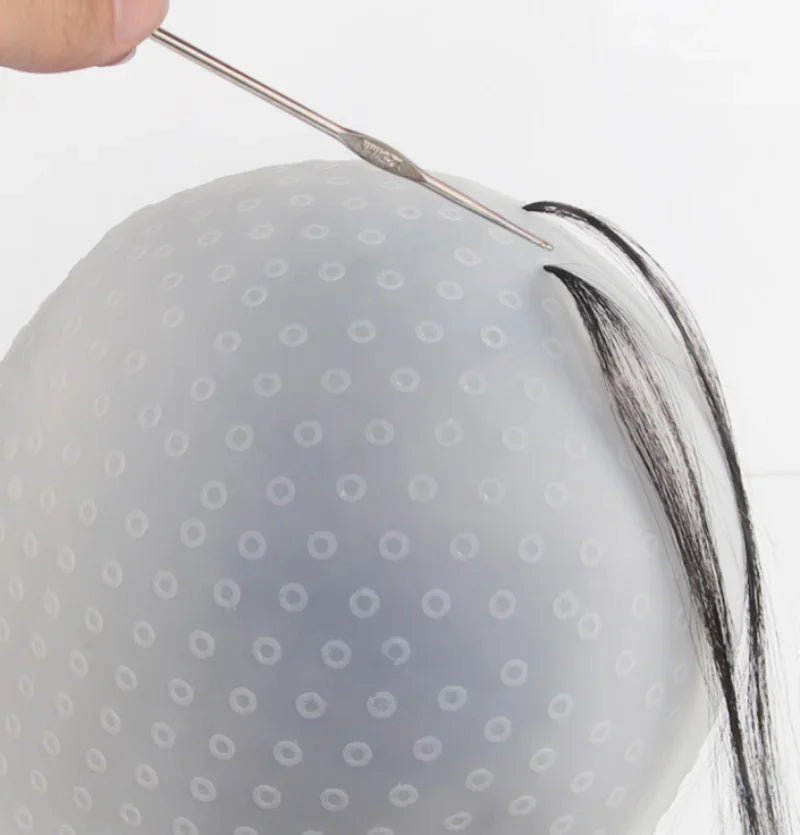 Silicone Hair Highlighting Cap with Hook Needle | Reusable Dye Cap
