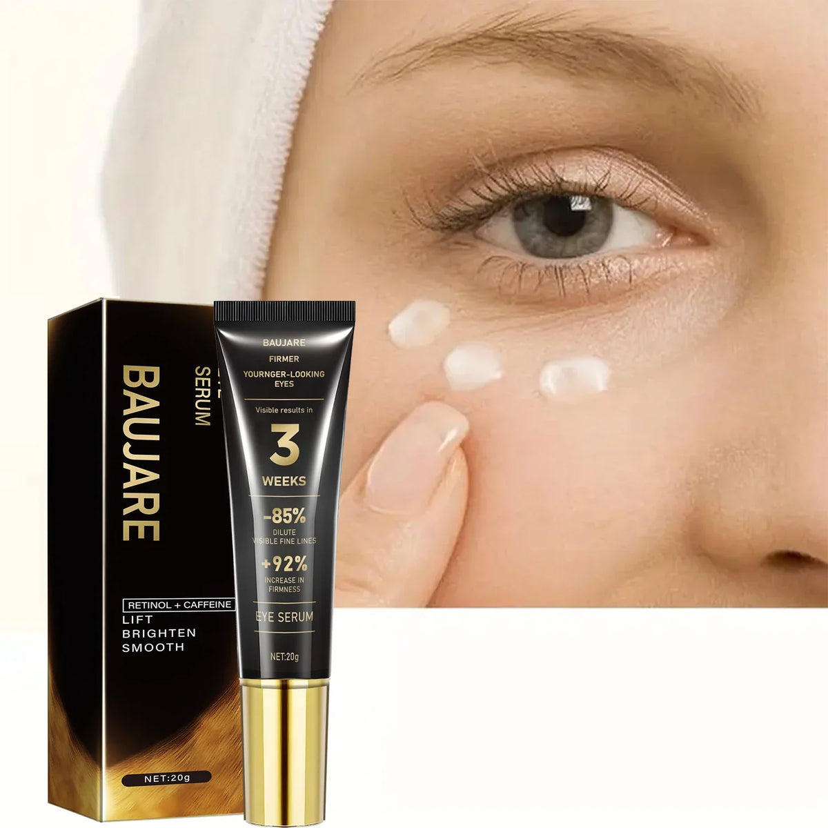 Retinol & Caffeine Eye Serum – Collagen, Hyaluronic Acid & Bee Venom