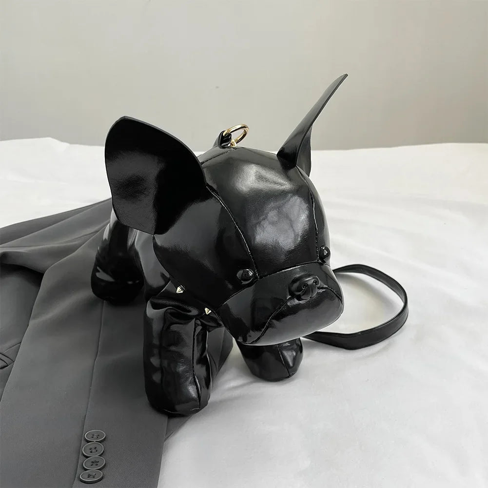 Bulldog Crossbody Bag – PU Leather Novelty Shoulder Purse