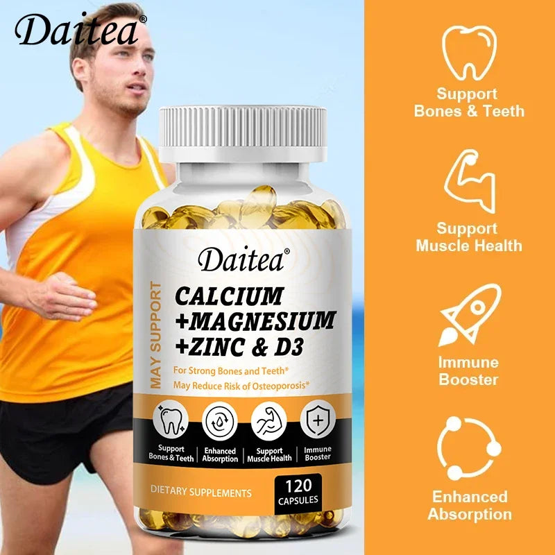 Daitea Calcium Magnesium Zinc + Vitamin D3 Capsules | Bone & Immunity
