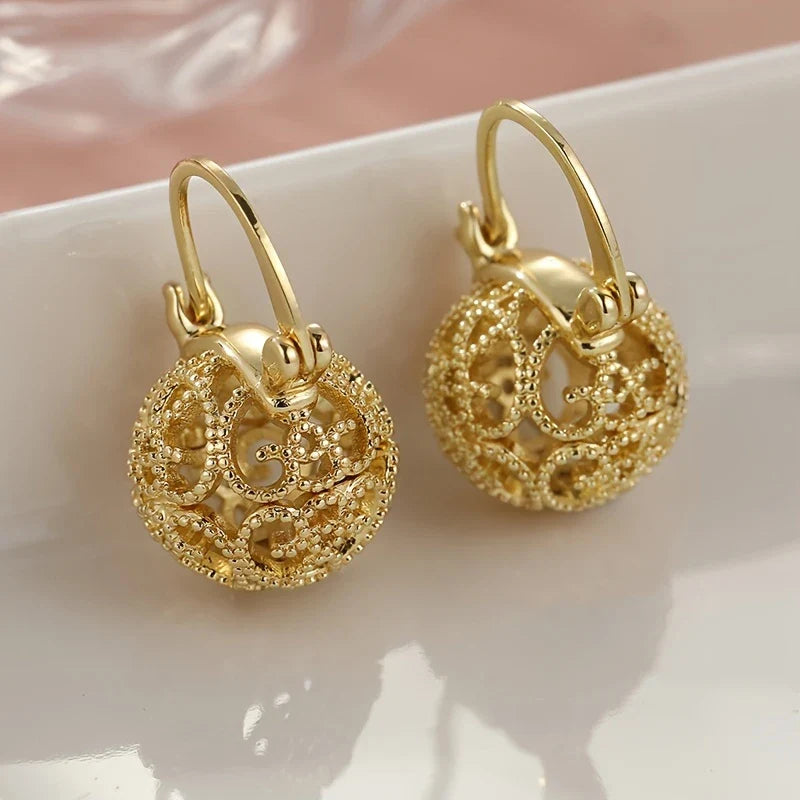 Huitan Hollow Ball Drop Earrings – Women's Trendy Jewelry