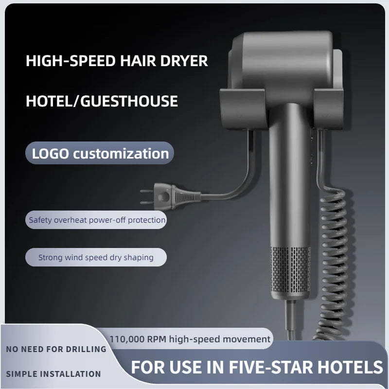 HOMEFISH 1600W Negative Ion Hair Dryer | Wall-Mount Salon Blowout