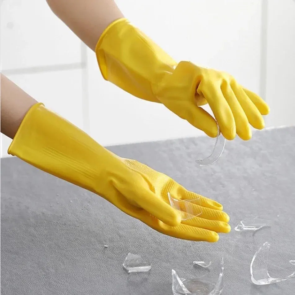 Latex & Silicone Dishwashing Gloves – Waterproof Non-Slip S/M/L