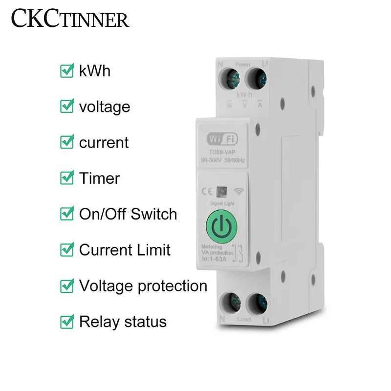 Tuya WiFi Smart Circuit Breaker 63A – Remote & Energy Monitor