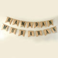 Ramadan Mubarak Burlap Banner | Eid Islamic Home Décor