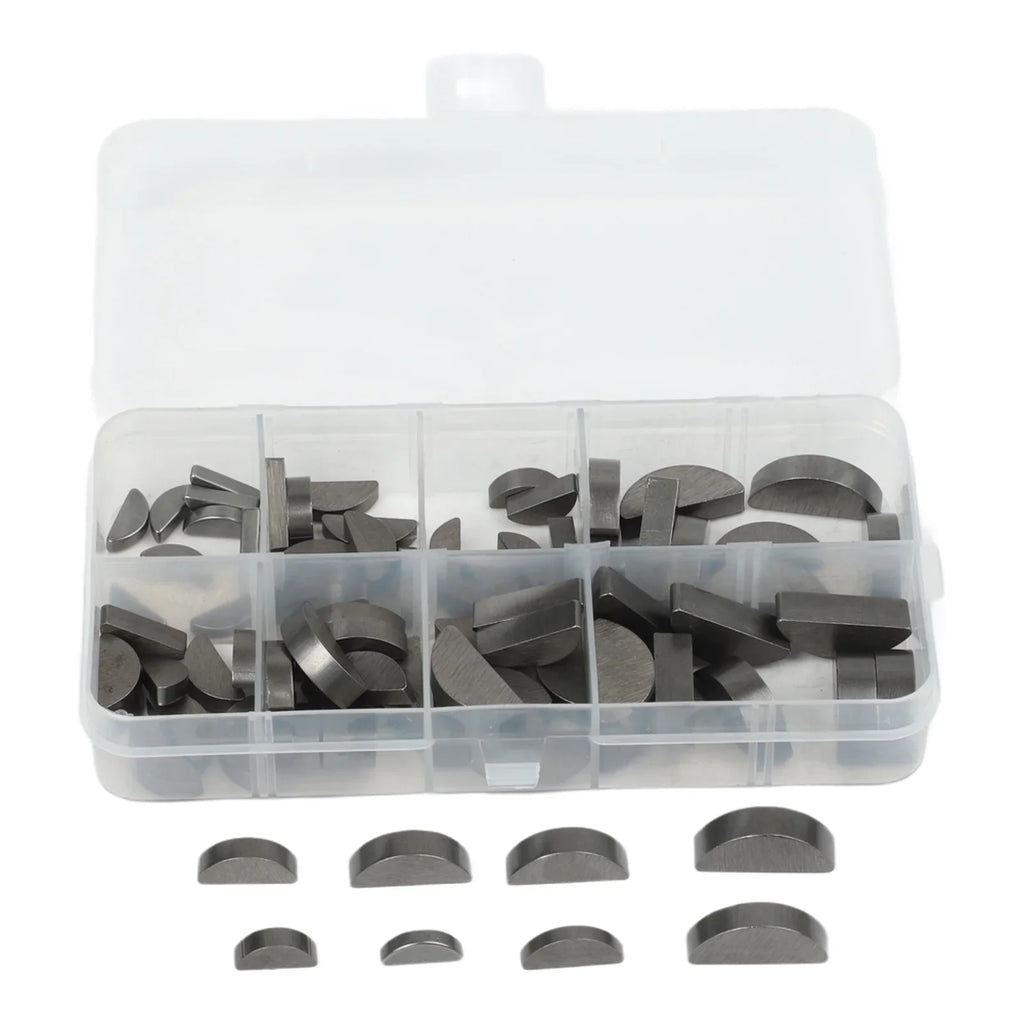 80pcs Carbon Steel Woodruff Half Moon Key Assortment Set
