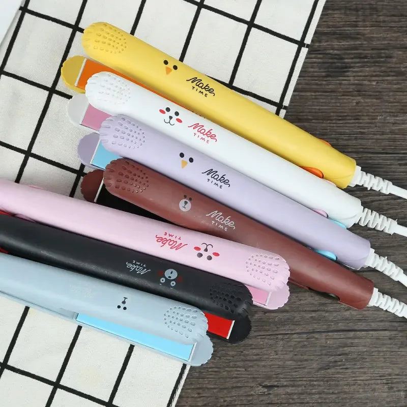 Mini 2-in-1 Ceramic Tourmaline Hair Straightener & Curler Flat Iron