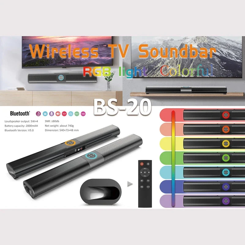 AyeBeau Bluetooth 5.3 Soundbar | Bass, FM Radio & TV