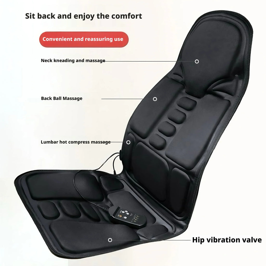 Heated Massage Seat Cushion | 7 Motors, Car & Home Use
