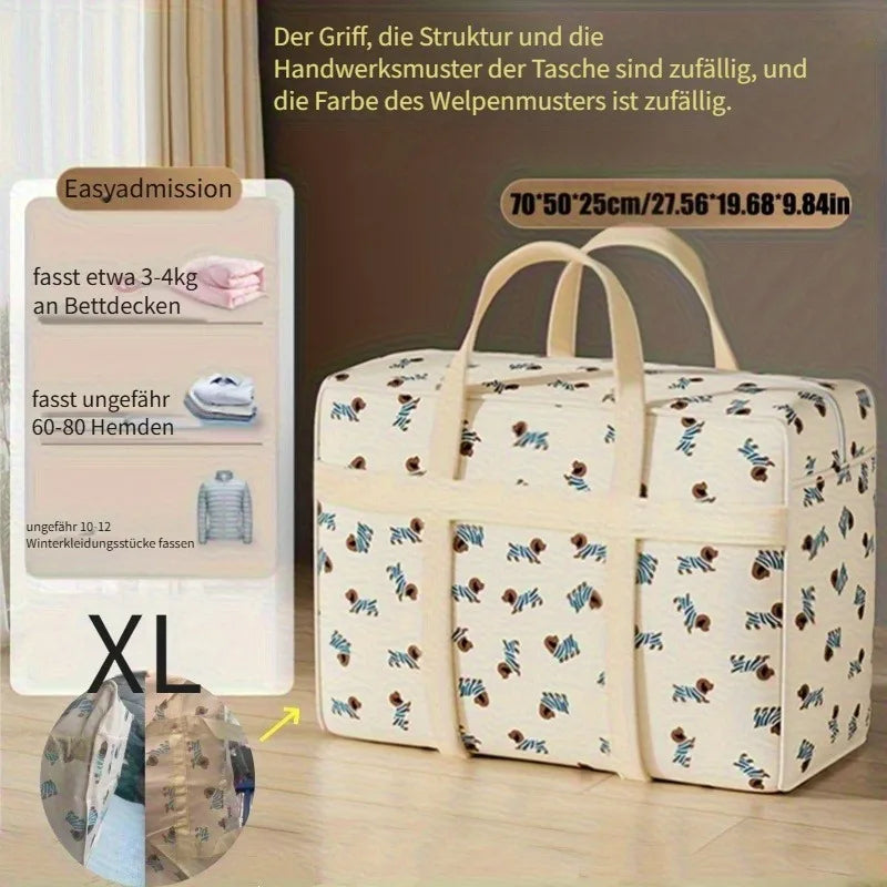 Foldable Luggage Organizer Bag Cute Puppy Pattern Large Capacity