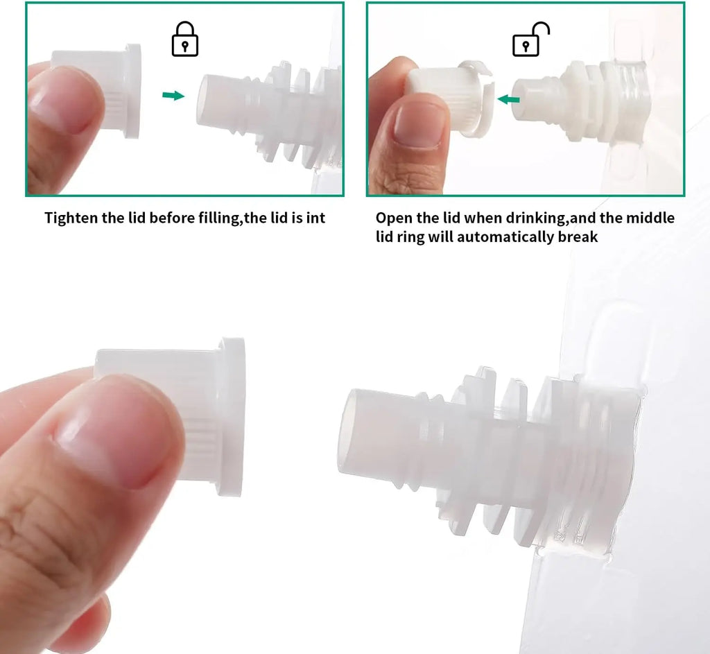 Clear Plastic Flasks Reusable Drink Bags Leak-proof Trave Outdoor