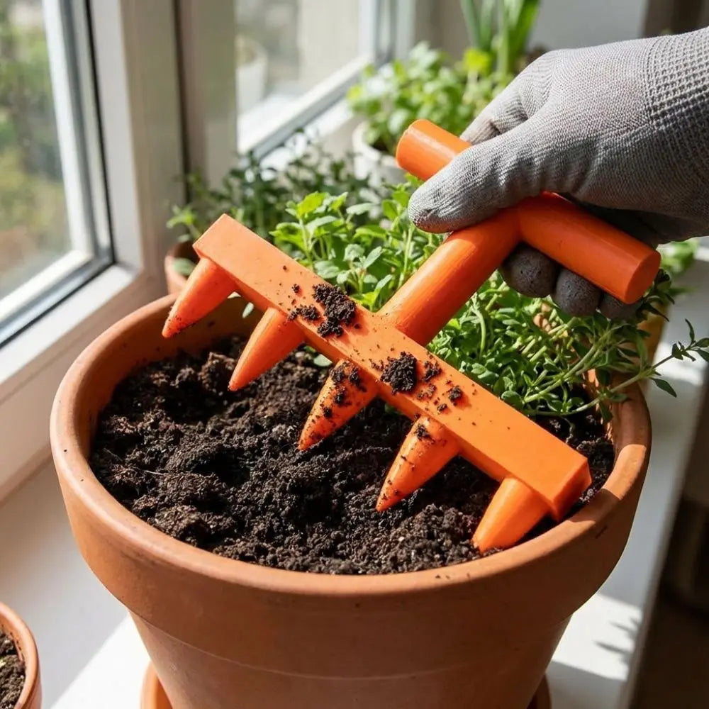 5-Prong Manual Soil Hole Drill Tool | Ergonomic Garden Planter