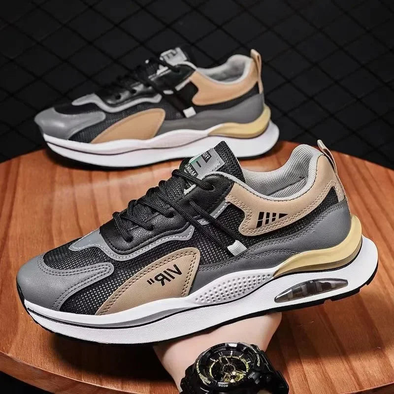 YBQJOO Men's Mesh Sneakers – Breathable Anti-Slip Sport Shoes