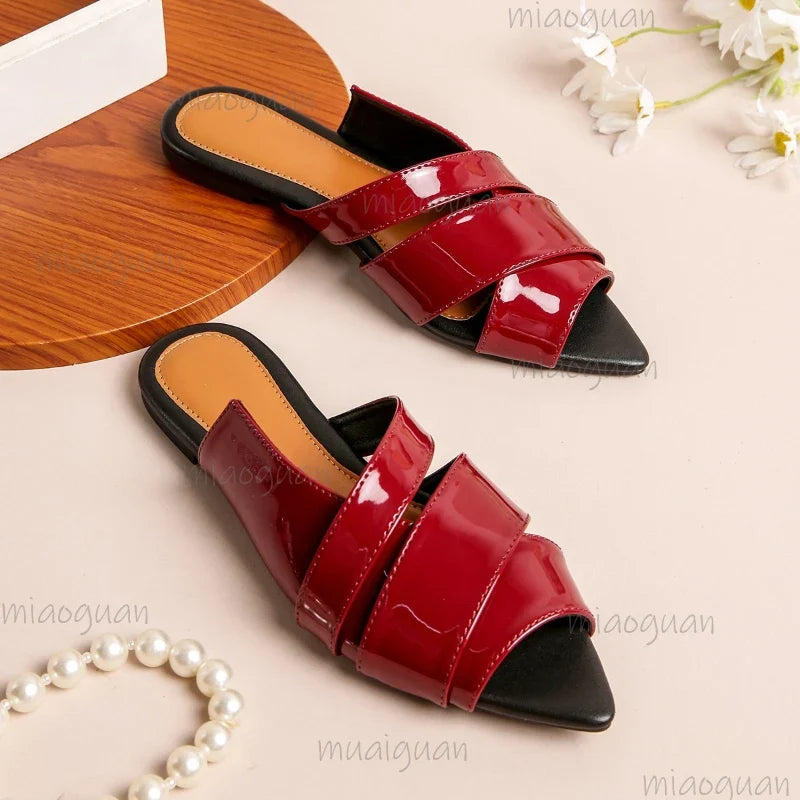 Women's Flat Pointed Toe Slippers – Lightweight Summer Sandals