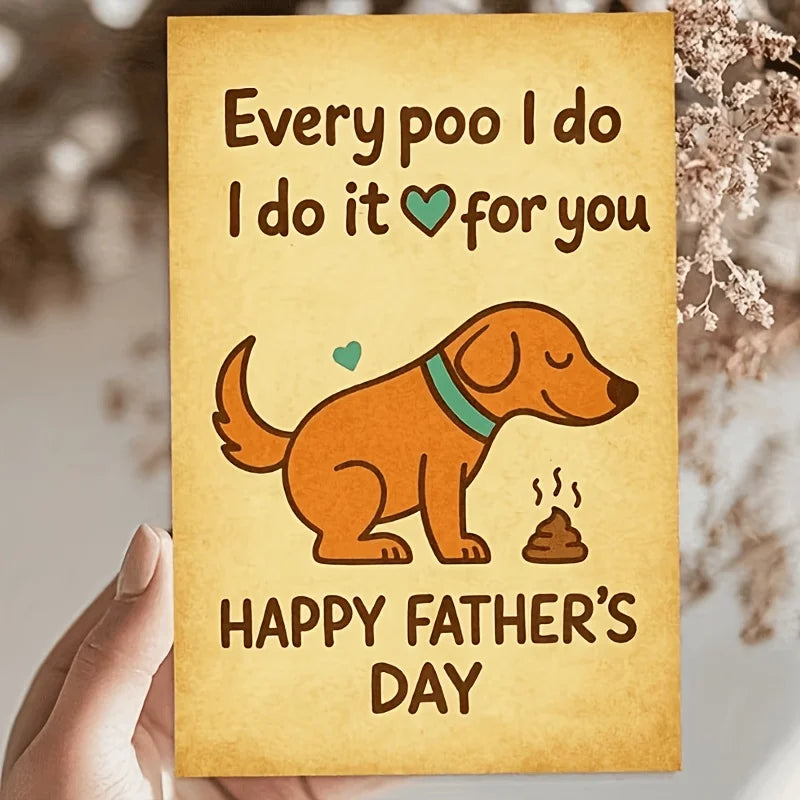 Father's Day Dog Lover Card with Envelope – Funny Pet Humor