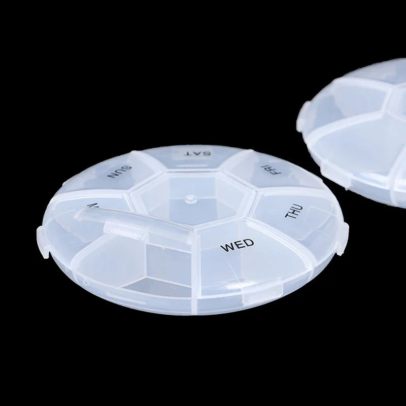 7-Day Round Pill Organizer | Weekly Circular Tablet Case
