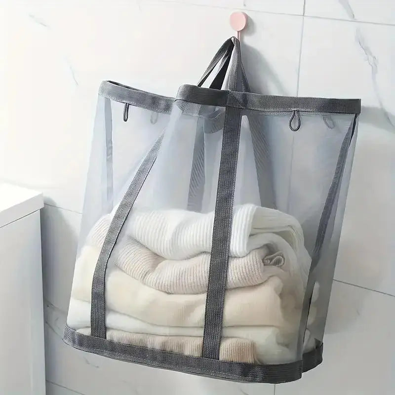 Foldable Dirty Laundry Basket Mesh Breathable Clothes Toy Storage