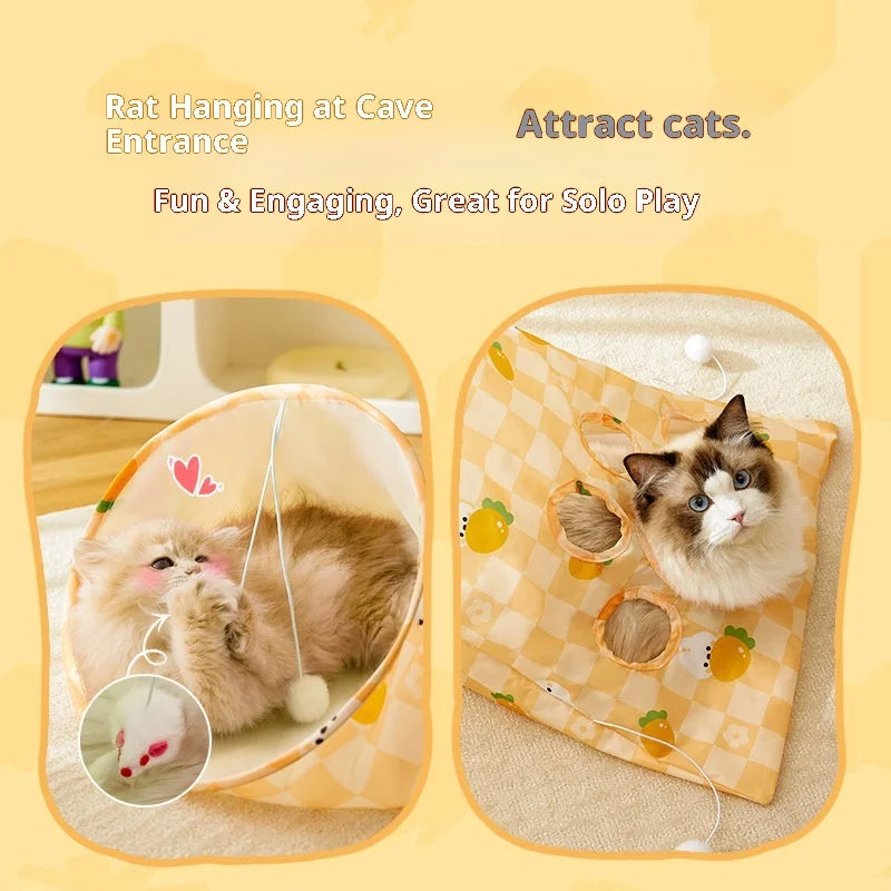 Foldable Ring Paper Cat Tunnel Toy Drill Pocket Rolling Earth Dragon