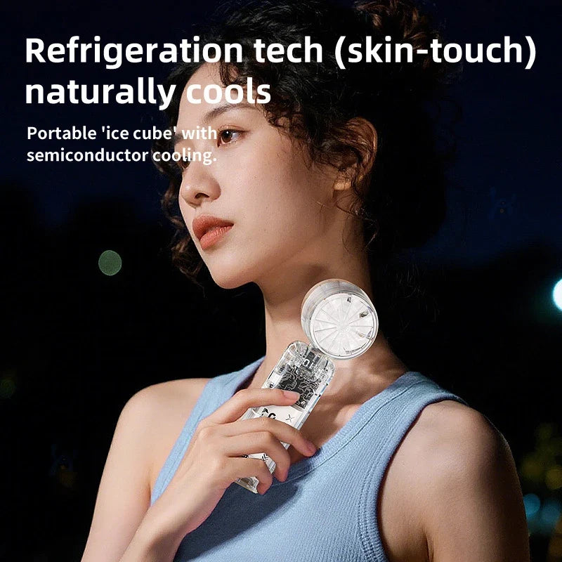 Transparent Mini Portable Fan – Quiet Foldable Handheld Cooler