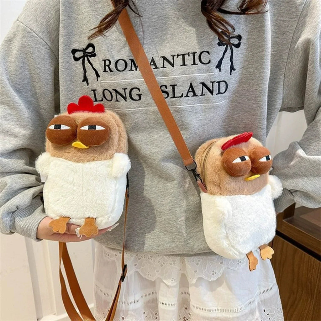 Kawaii Chicken Plush Sling Bag – Mini Cute Crossbody Phone Pouch