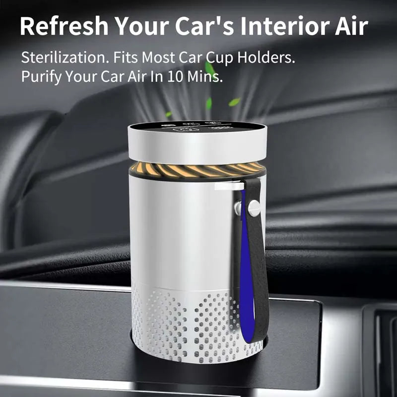 Portable Mini Air Purifier | UV-C Light, Ionizer & Touch Screen