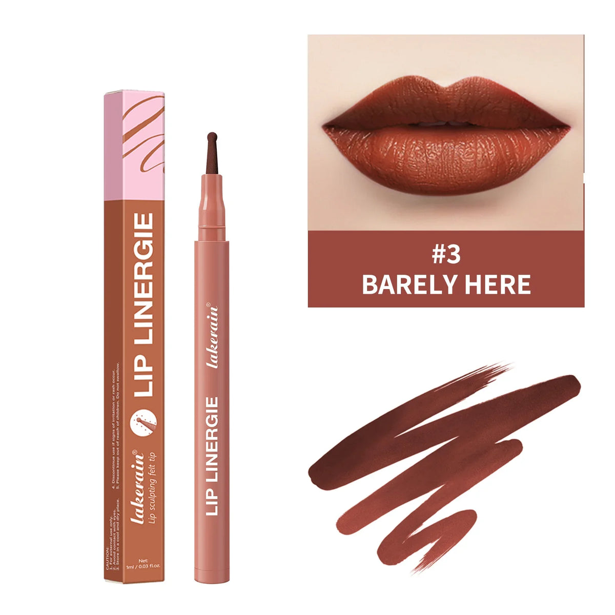 Lakerain Lip Lingerie Felt-Tip Lip Liner – 8 Waterproof Shades