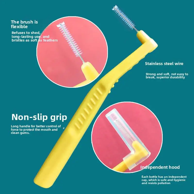 L-Shaped Interdental Brushes – Soft Bristle Travel Set (2/5 Pcs)