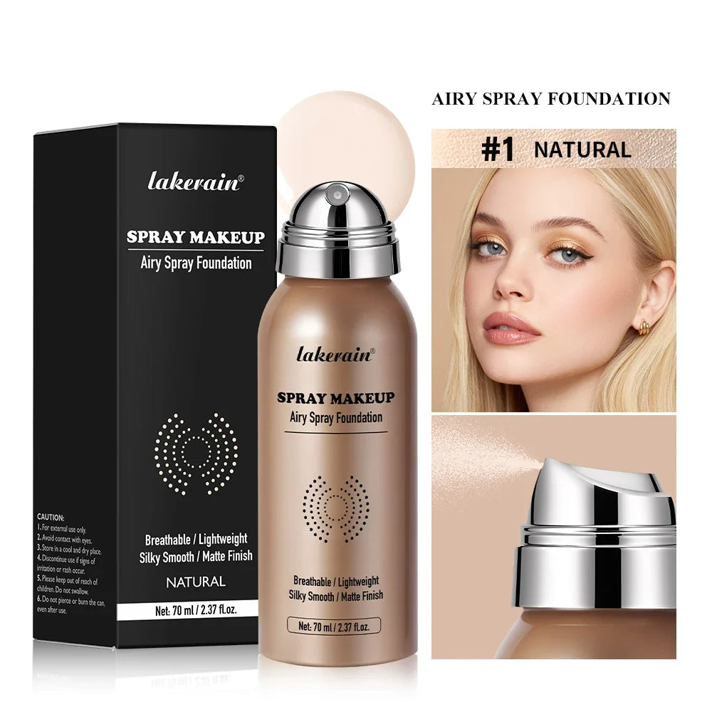Airbrush Spray Foundation – Matte, Waterproof & Full Coverage