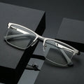 Men's Blue Light Blocking Reading Glasses | Half Frame Steel