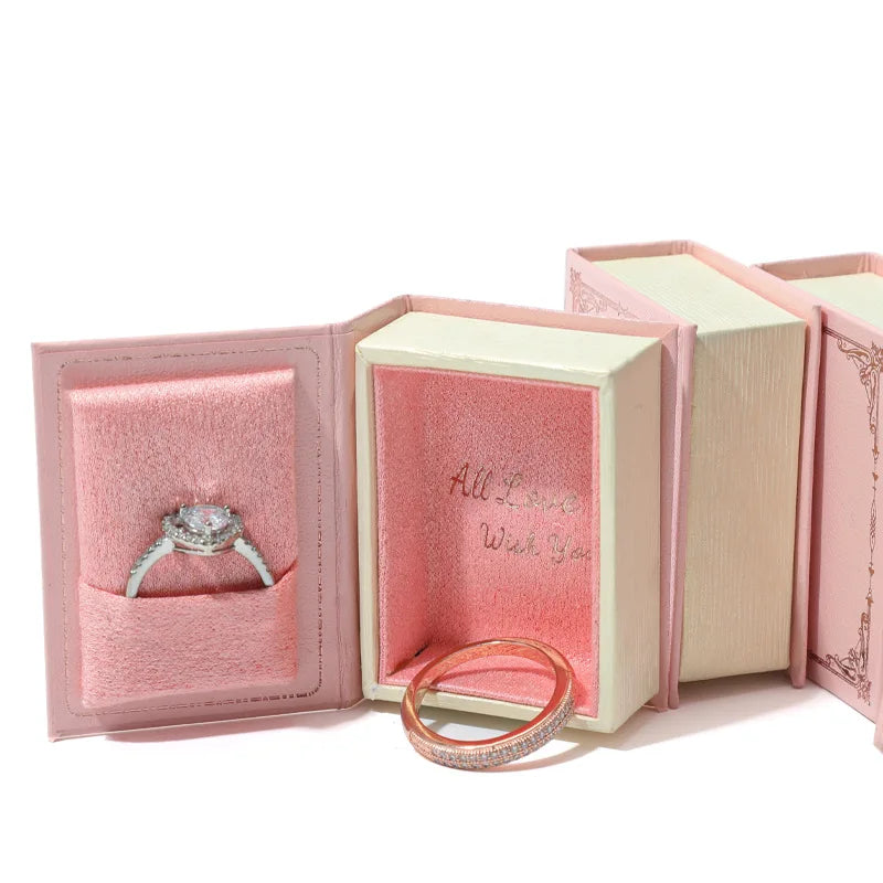 Vintage Mini Book Jewelry Box – Ring & Pendant Storage Case