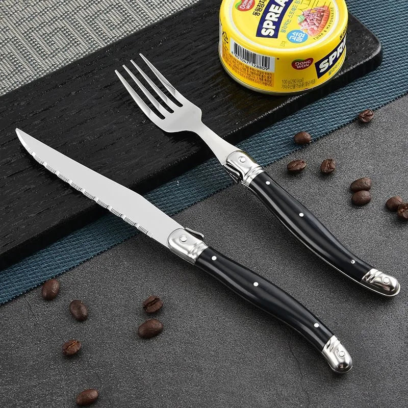 Laguiole Stainless Steel Cutlery Set – Knives, Forks & Spoons