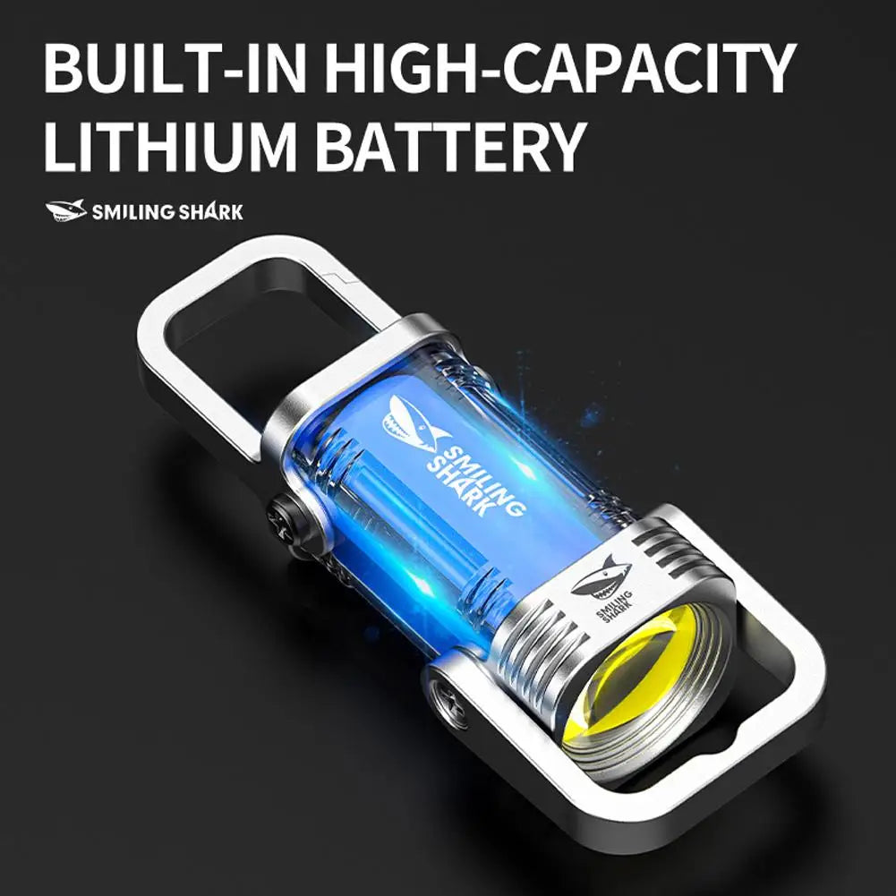 Rechargeable COB Keychain Flashlight – 7-Mode IPX4 Waterproof