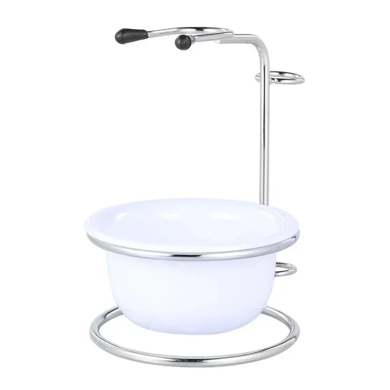 Men's Shaving Kit – Stainless Steel Brush Stand & Bowl