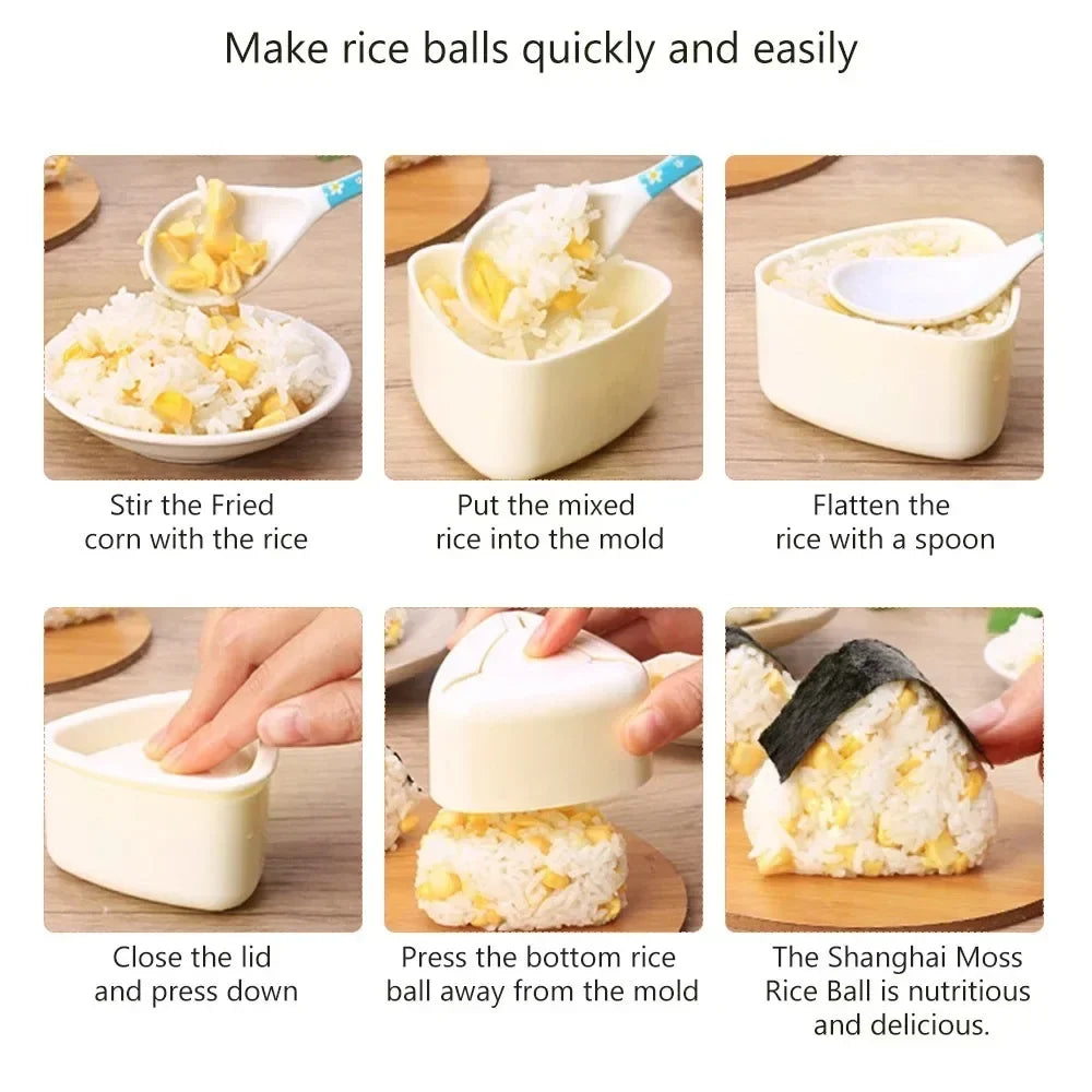 Onigiri Rice Ball Mold Set – Triangle Sushi & Kimbap Press