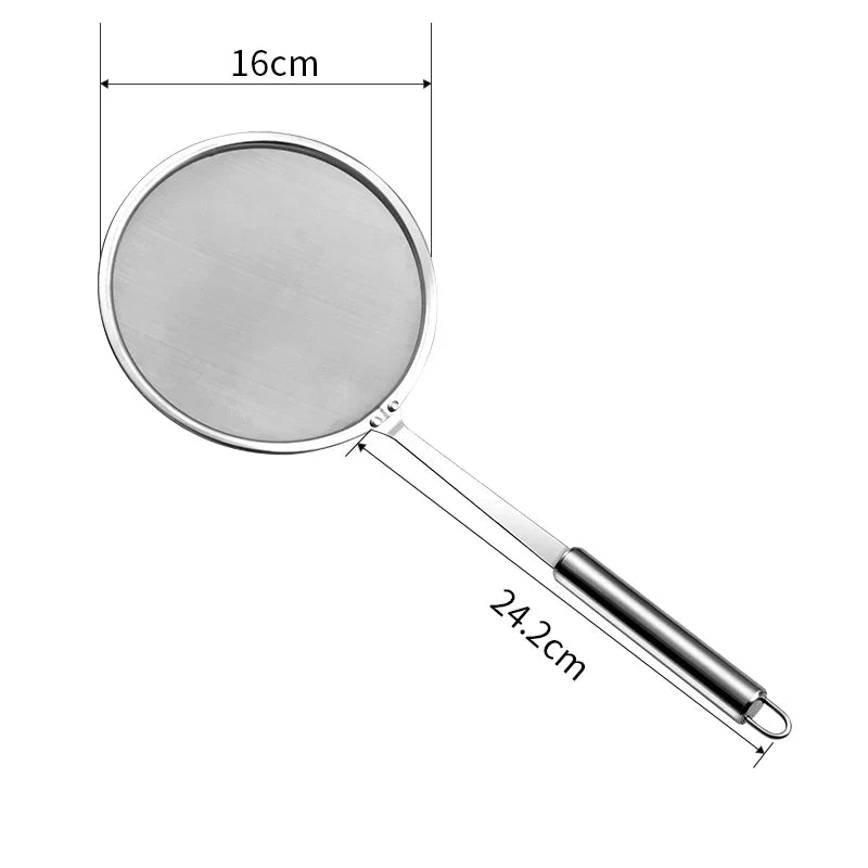 Stainless Steel Fat Skimmer Spoon – Fine Mesh Food Strainer