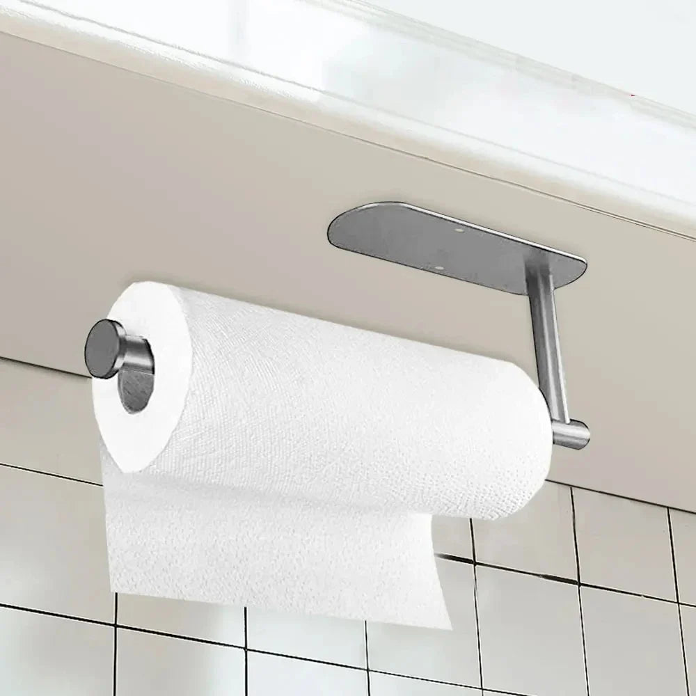 Stainless Steel Adhesive Paper Towel & Toilet Roll Holder