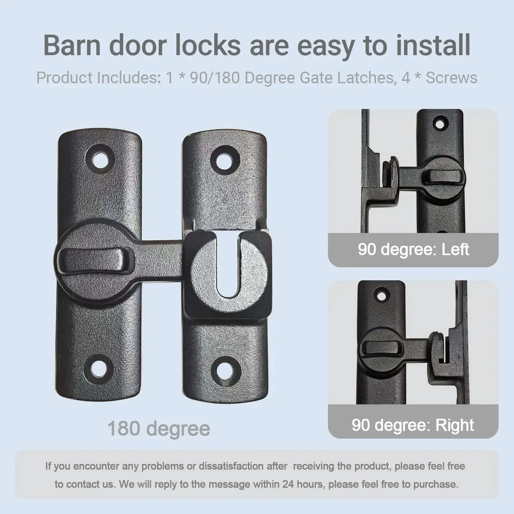 Barn Door Flip Lock 90/180° – Sliding Door Latch | Matte Black
