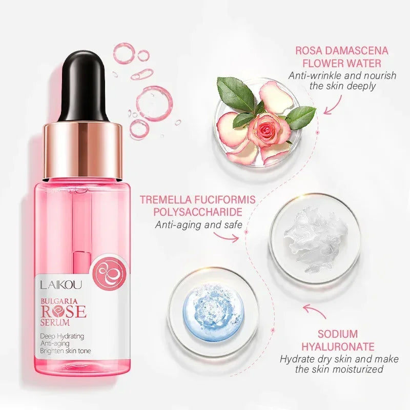 LAIKOU Rose Facial Serum – Anti-Aging, Brightening, Deep Hydration