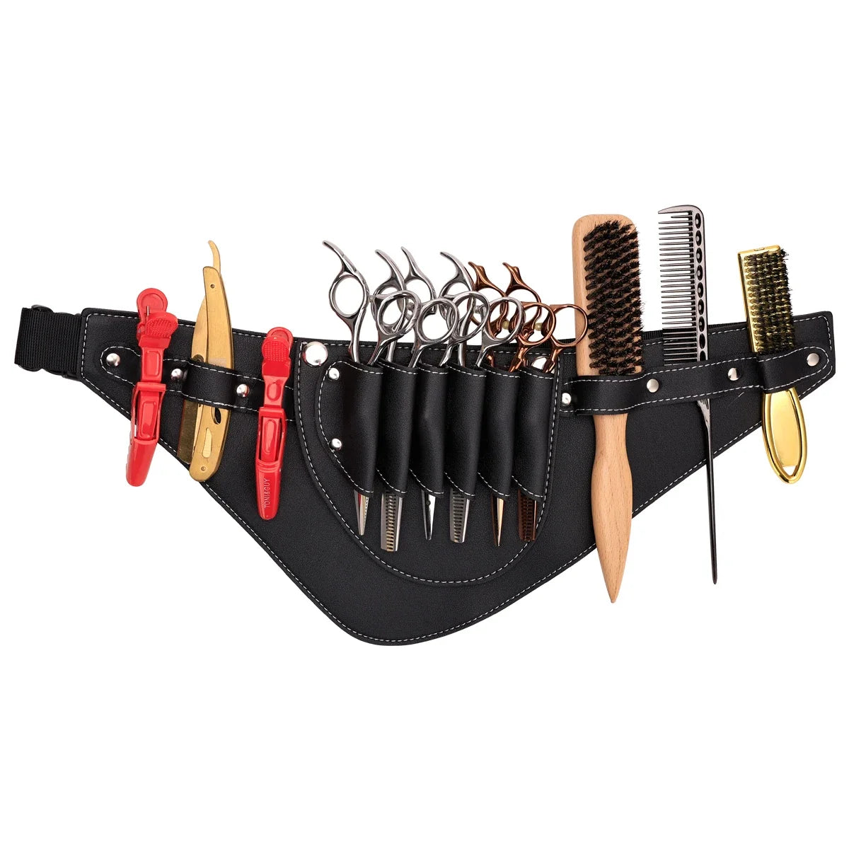 Barber Scissors Waist Pack | PU Leather Multi-Pocket Tool Belt
