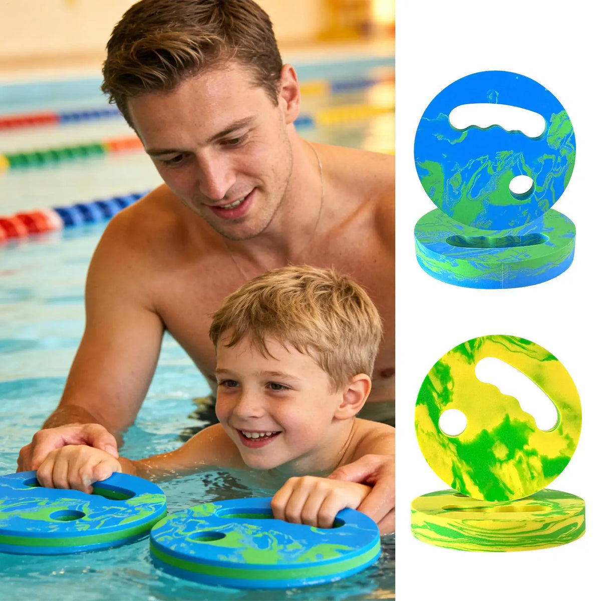 Swim Hand Paddles 2Pcs – Water Exercise Discs for Pool Training