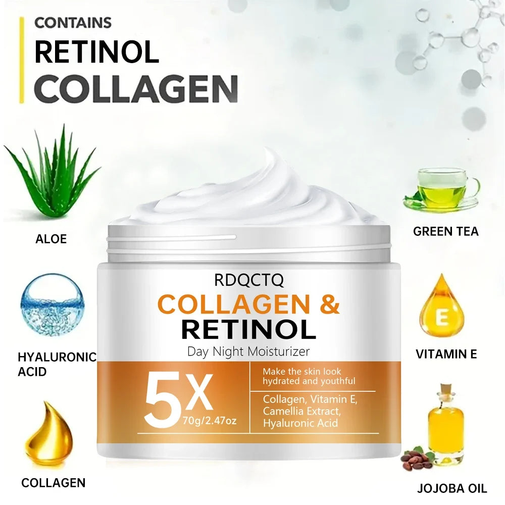 Retinol Collagen Day & Night Cream | Hyaluronic Acid + Vitamin E