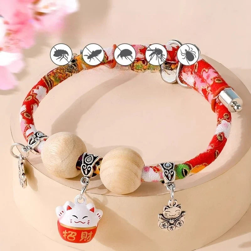 Cat Collar with Bell & Sash – Kitten Neckerchief Neck Band